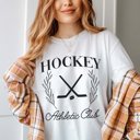 Large White Hockey Athletic Club Comfort Color Tee