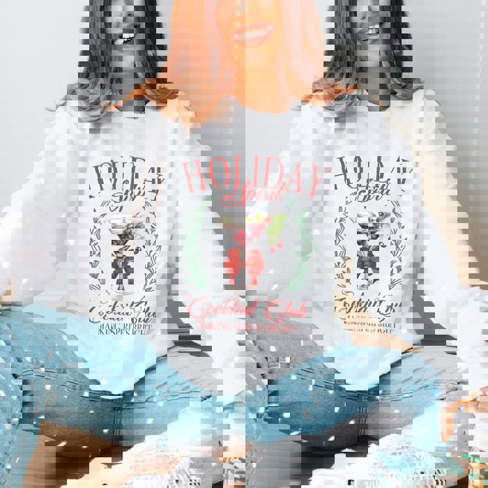 Holiday Spirit Cocktail Club Graphic Sweatshirt