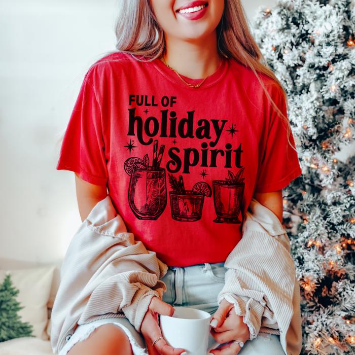 Holiday Spirit Social Club Comfort Color Tees