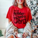 Small red Holiday Spirit Social Club Comfort Color Tees