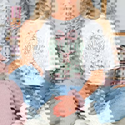 Holly Jolly Nutcracker Pink & Green Comfort Color Graphic Tee