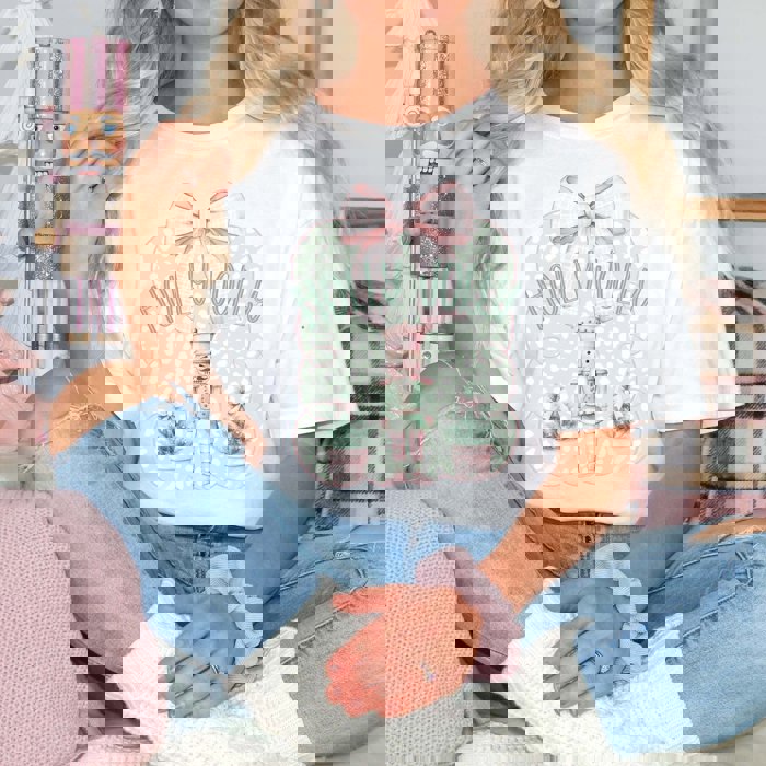 Holly Jolly Nutcracker Pink & Green Comfort Color Graphic Tee