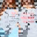  Holly Jolly Repeat Comfort Color Graphic Tee Front & Back Design