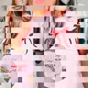 Medium Blossom Holly Jolly Repeat Comfort Color Graphic Tee Front & Back Design