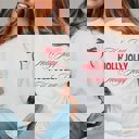 XL Ivory Holly Jolly Repeat Comfort Color Graphic Tee Front & Back Design