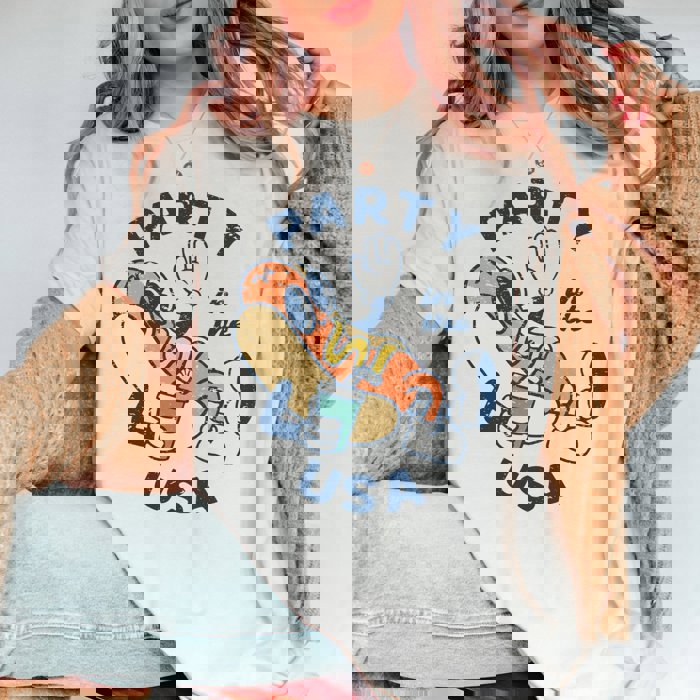Hotdog Party in the USA Bella Graphic Tee
