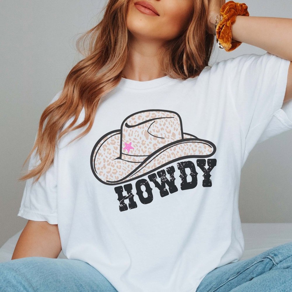 Howdy Cowboy Hat Comfort Color Tee