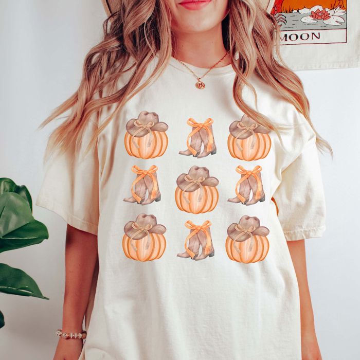 Howdy Fall Cozy Comfort Colors Graphic Tees | Wild About Fall, Longhorn, Pumpkins & Western Autumn Shirts