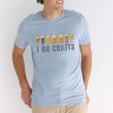 Large Heather Light Blue I Do Crafts Graphic Tee