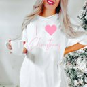  I Love Christmas Pink Comfort Colors Tee