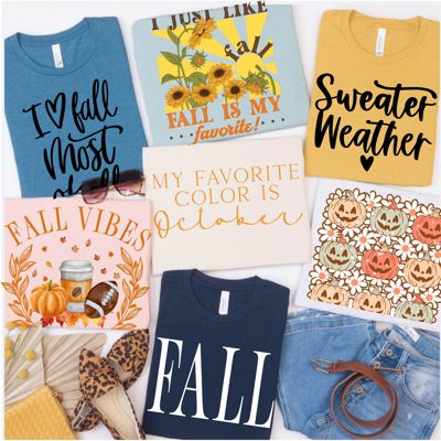 I Love Fall Favorites | Cozy Bella Canvas Tees | Sweater Weather, October Vibes, Sunflowers & Pumpkin Patch Shirts
