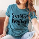 Medium Heather Dark Teal I Love Fall Favorites | Cozy Bella Canvas Tees | Sweater Weather, October Vibes, Sunflowers & Pumpkin Patch Shirts