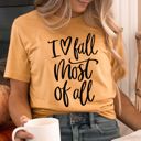 Small Mustard I Love Fall Favorites | Cozy Bella Canvas Tees | Sweater Weather, October Vibes, Sunflowers & Pumpkin Patch Shirts