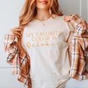 Large Natural I Love Fall Favorites | Cozy Bella Canvas Tees | Sweater Weather, October Vibes, Sunflowers & Pumpkin Patch Shirts