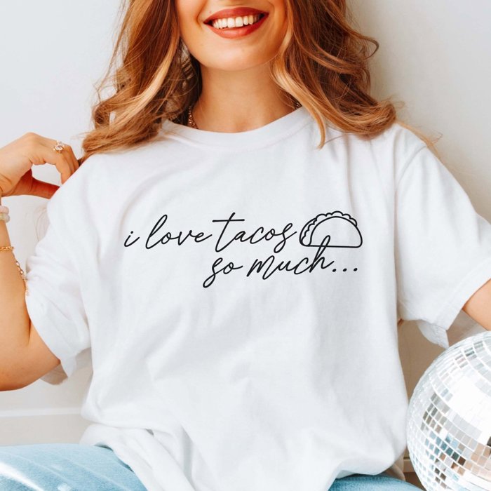 I Love Tacos So Much Comfort Color Graphic Tee