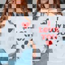 Large White I Love You Graphic Comfort Color Tee Front & Back Design