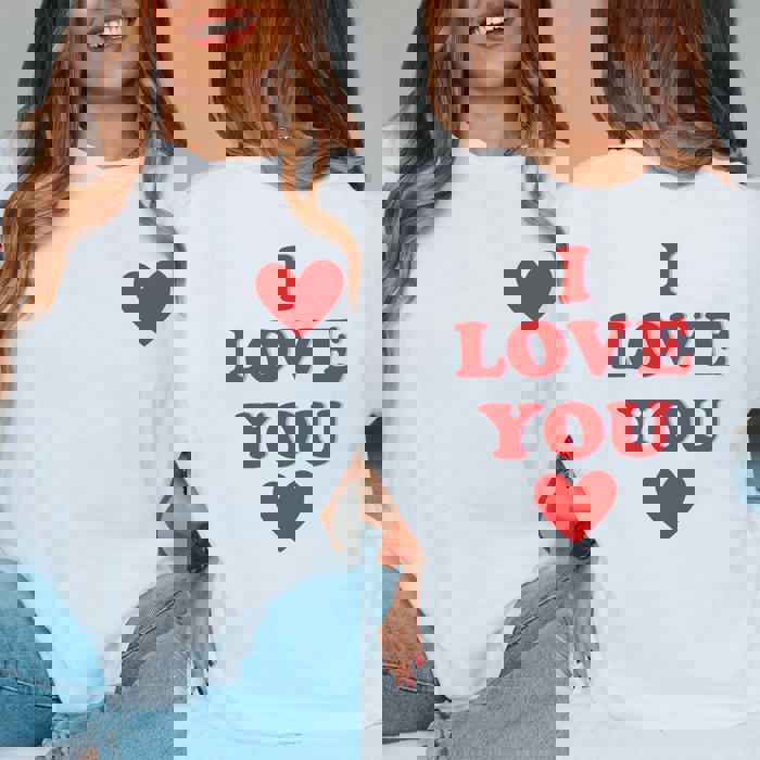 I Love You Graphic Comfort Color Tee Front & Back Design