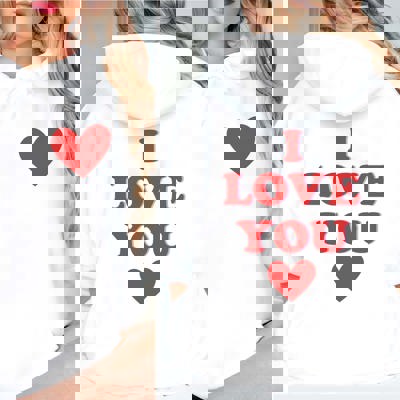 I Love You Graphic Hoodie Front & Back Design