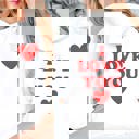 XL White I Love You Graphic Hoodie Front & Back Design