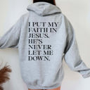 2X Light Grey I Put My Faith In Jesus Hoodie