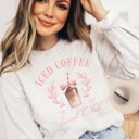 Large Ash Iced Coffee Social Club Crew Sweatshirt