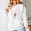 Large White Iced Coffee Social Club Crew Sweatshirt