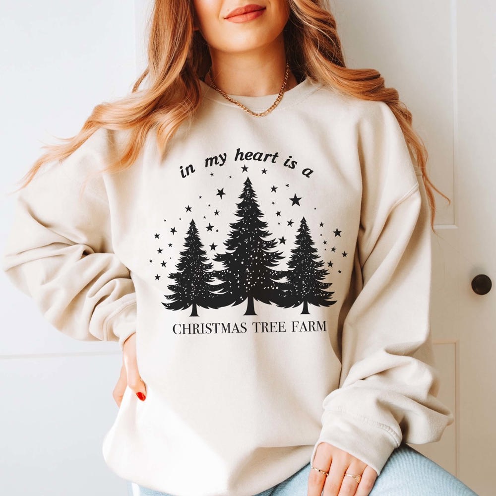 In My Heart Is A Christmas Tree Farm Graphic Sweatshirt