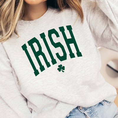 Irish With Shamrock Green Crewneck Sweatshirt