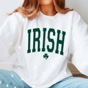 2X White Irish With Shamrock Green Crewneck Sweatshirt