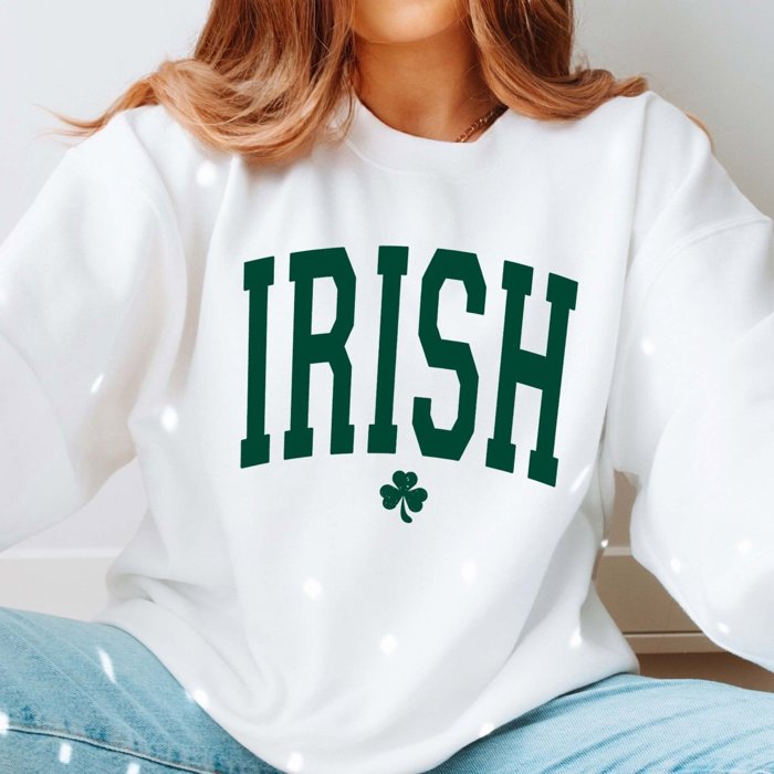 Irish With Shamrock Green Crewneck Sweatshirt