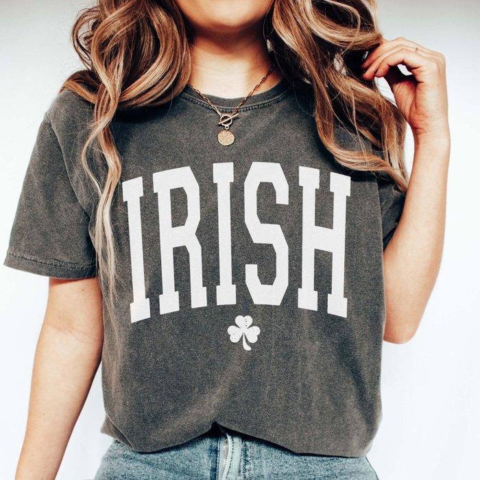 Irish Shamrock White Comfort Color Tee