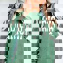 XL Light Green Irish Shamrock White Comfort Colors Crew Sweatshirt