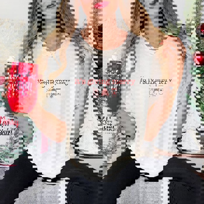 It's Giving Merry Comfort Color Graphic Tee