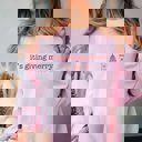 2X Pink It's Giving Merry Graphic Sweatshirt