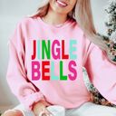Small Pink Jingle Bells Christmas Sweatshirts – Cozy, Festive, and Boutique-Style Holiday Pullovers