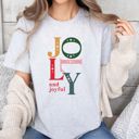 Large Ash Jingle Christmas Bella Canvas Tees – Merry & Jolly Holiday Graphic Tees for Women