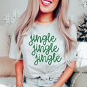 Medium Athletic Grey Jingle Christmas Bella Canvas Tees – Merry & Jolly Holiday Graphic Tees for Women