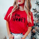 Medium Heather Red Jingle Christmas Bella Canvas Tees – Merry & Jolly Holiday Graphic Tees for Women