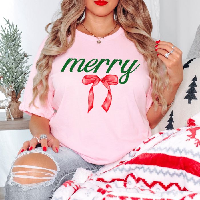 Jingle Christmas Bella Canvas Tees – Merry & Jolly Holiday Graphic Tees for Women