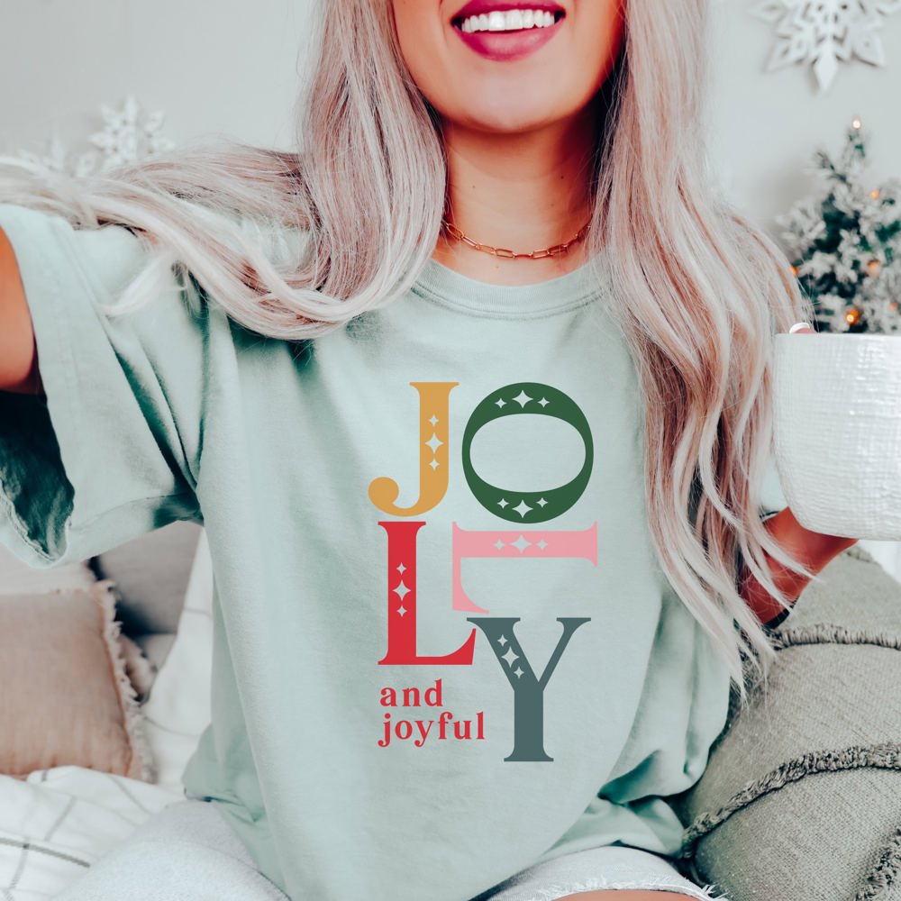 Jolly and Joyful Comfort Color Graphic Tee