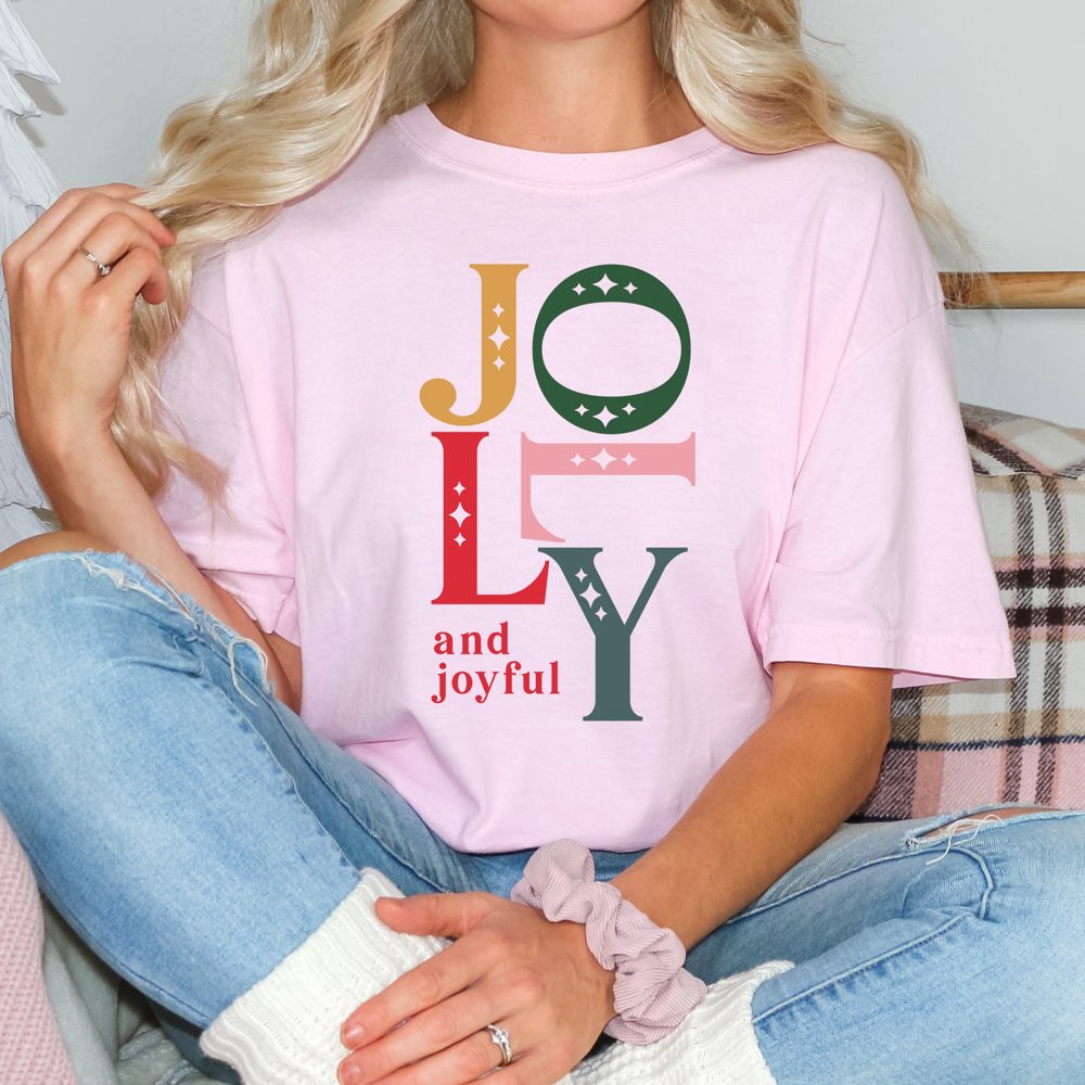 Jolly and Joyful Comfort Color Graphic Tee