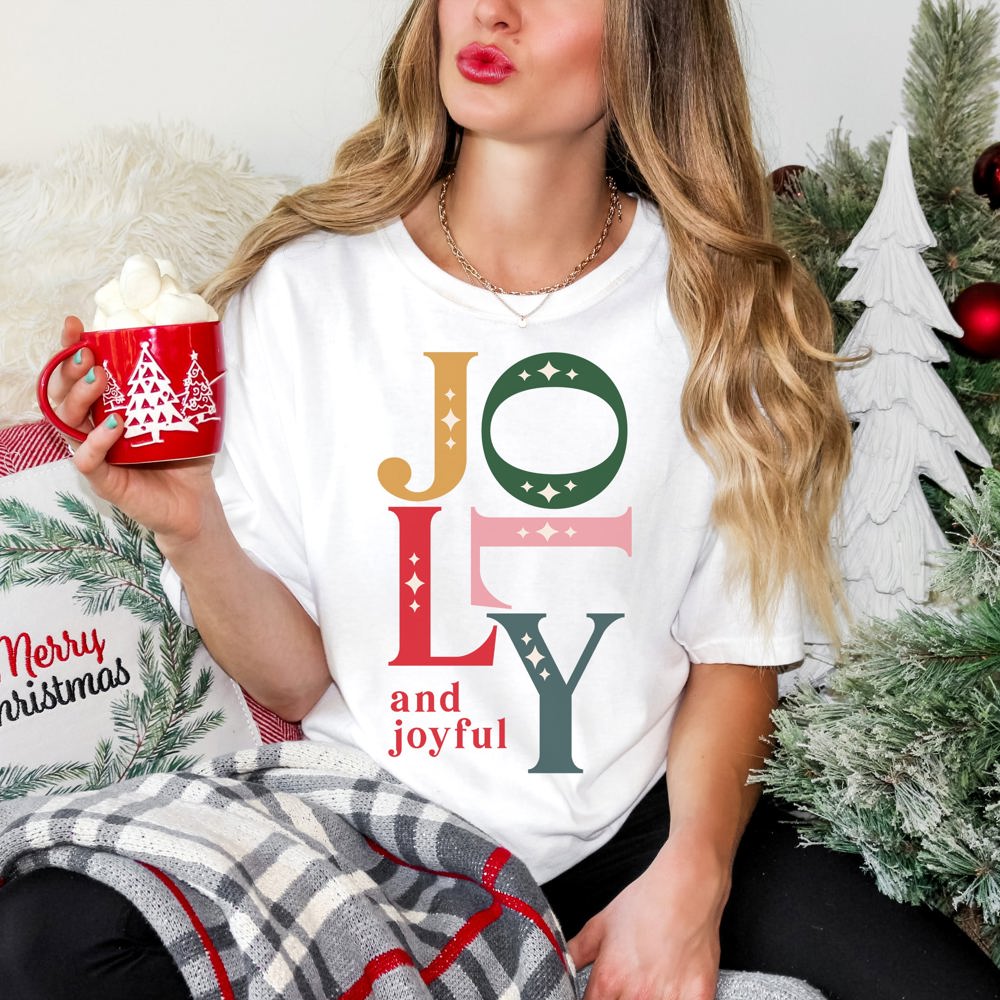 Jolly and Joyful Comfort Color Graphic Tee