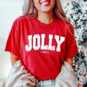 Large Red Jolly Vibes White Comfort Colors Graphic Tee