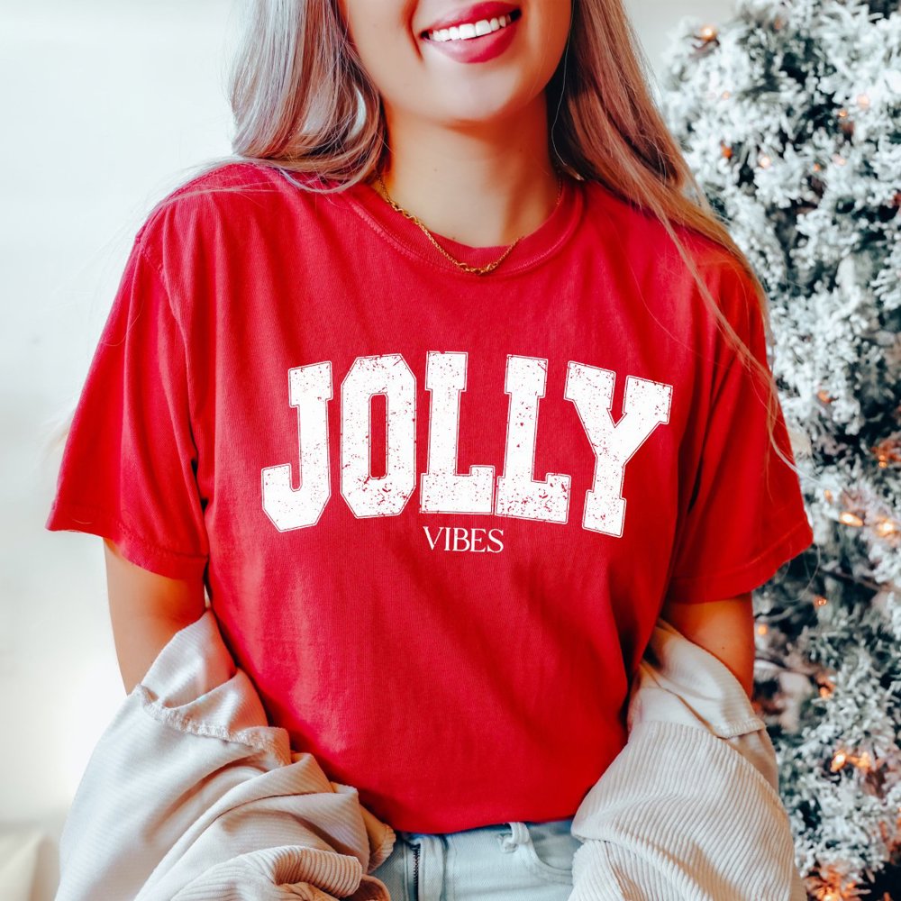 Jolly Vibes White Comfort Colors Graphic Tee