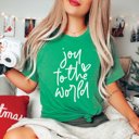  Joy To The World Heart Christmas Bella Graphic Tee