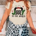 2X Natural Joy To The World Santa Hat Bella Graphic Tee