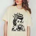 2X Heather French Vanilla Just Here For The Tea Graphic Tee