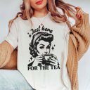 Large Natural Just Here For The Tea Graphic Tee