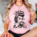 2X Pink Just Here For The Tea Graphic Tee