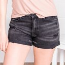  KanCan-Kayla High Rise Frayed Hem Distressed Denim Shorts